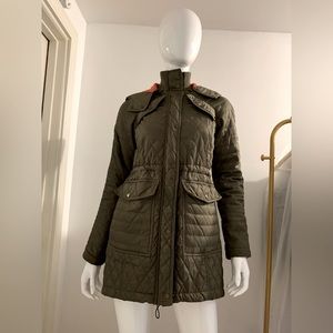 Army Green Vine Camuto Quilted Coat